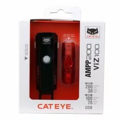 Cateye Lygtesæt AMPP200/ViZ100 USB Opl. 200/100 Lumen