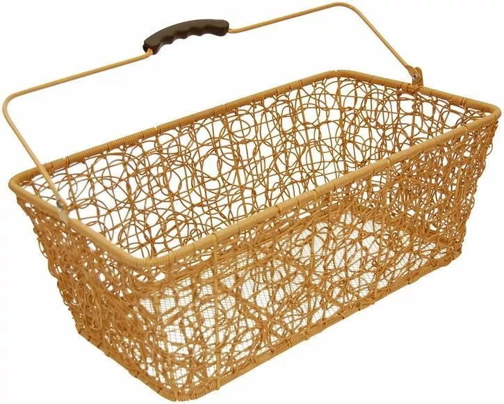 ECykelhjelm.dk Cykelkurv Bag - Lysebrun Plast Rattan Flet MBK Nest 1 ECykelhjelm.dk Cykelkurv Bag - Lysebrun Plast Rattan Flet MBK Nest