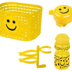 ECykelhjelm.dk Cykelkurv + Ringeklokke + Flaske M. Holder Med Smileys