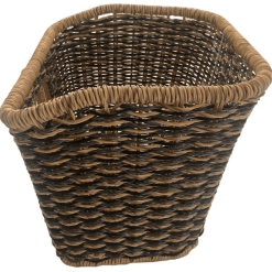 BIKE ATTITUDE Sort/Brun Plast Rattan Cykelkurv, 34 X 26.5 X 25/22cm